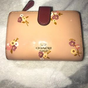 COACH Maroon and tan pink wallet